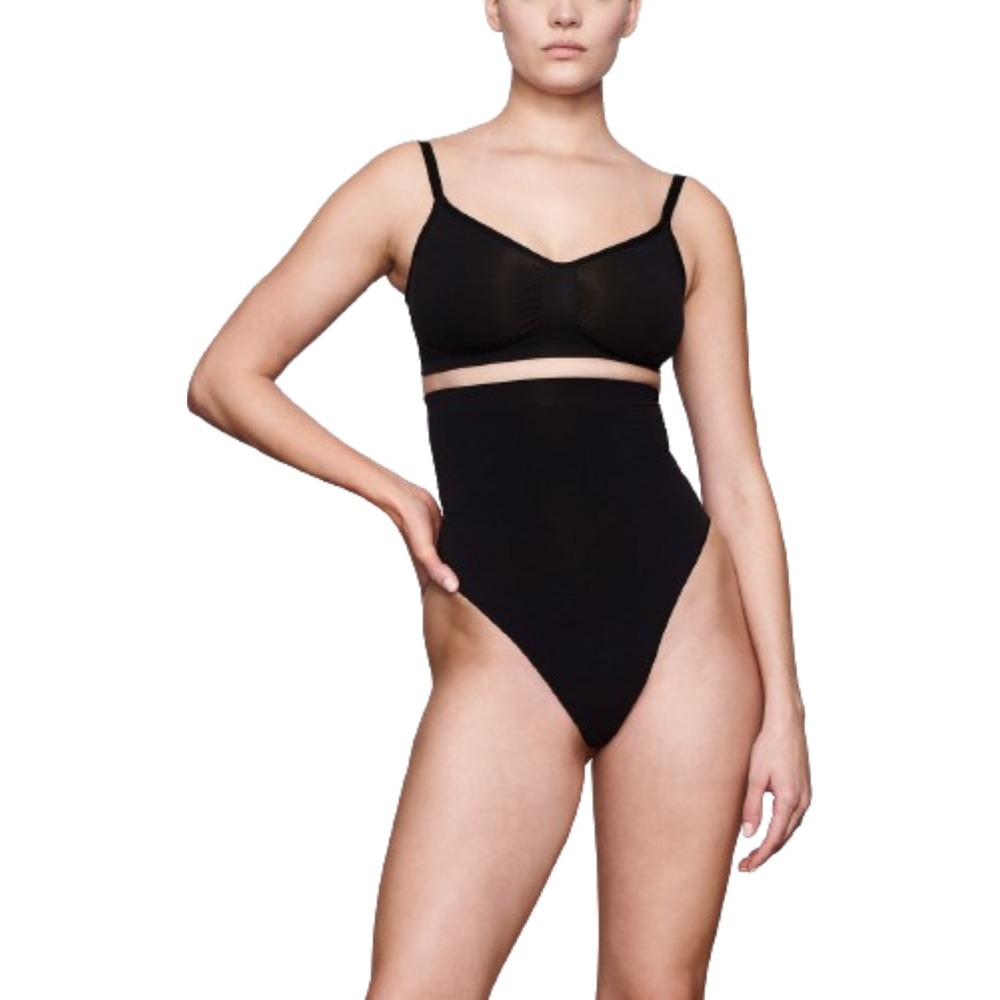 SKIMS High Waisted Thong Onyx Black - Size XL